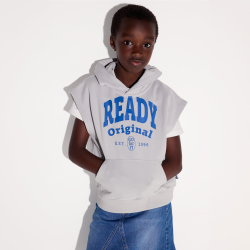 سويت شيرت بدون أكمام باللون الرمادي للأولاد